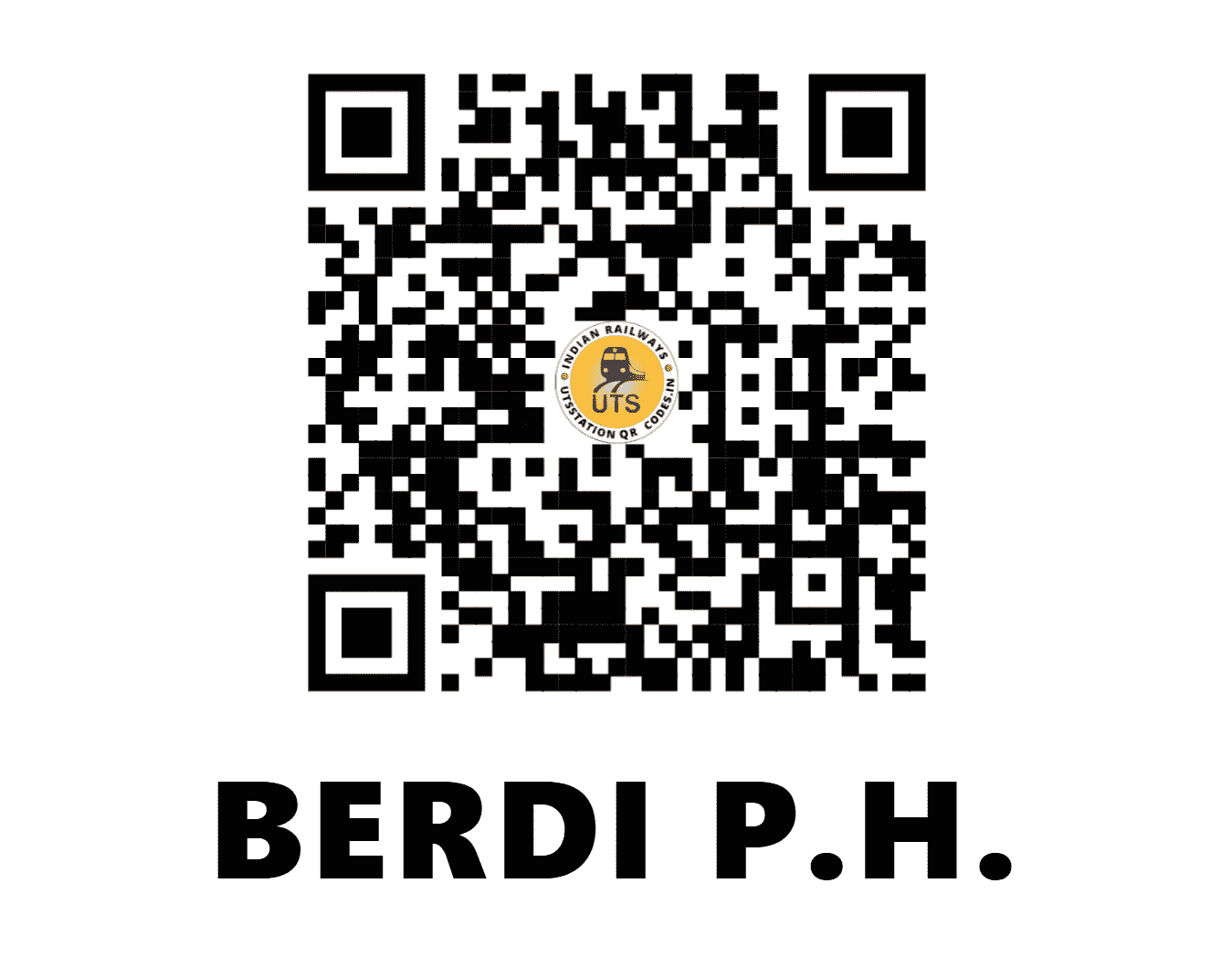 UTS QR Code for BERDI P.H. - BDHT - SB (MADHYA PRADESH)